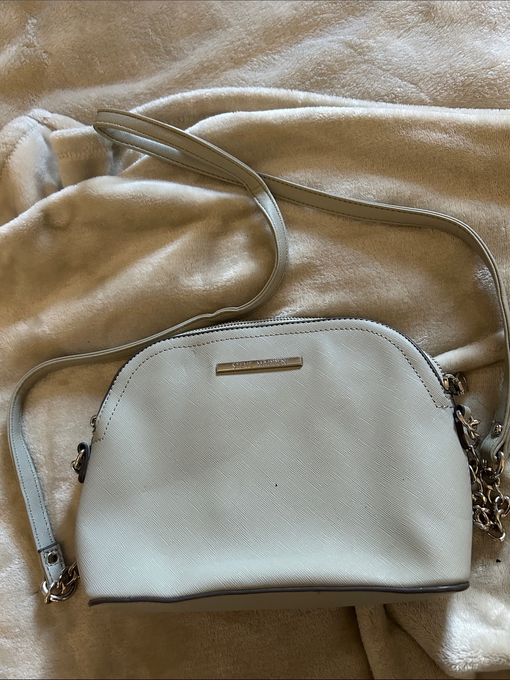 Slim Dome Crossbody Bag in Light Cream by Steve Madden